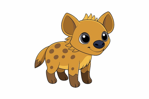 Charming Hyena Vector Illustration Cartoon Clipart and Line Art Design for Printable Graphics