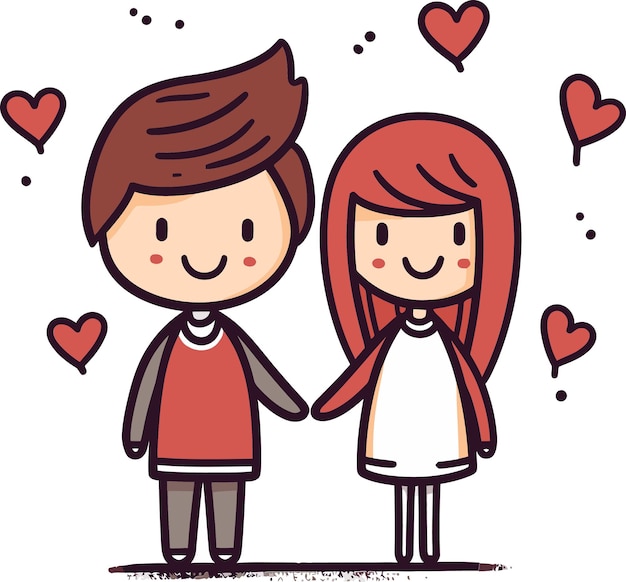 Charming Lovebirds Illustrated Couple Vectors Love Journey in Vector Couple Art