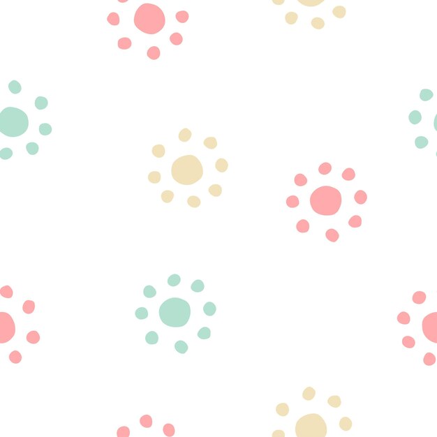 Charming simple vector pattern Cute multicolored pastel suns for print textile wrappers decor