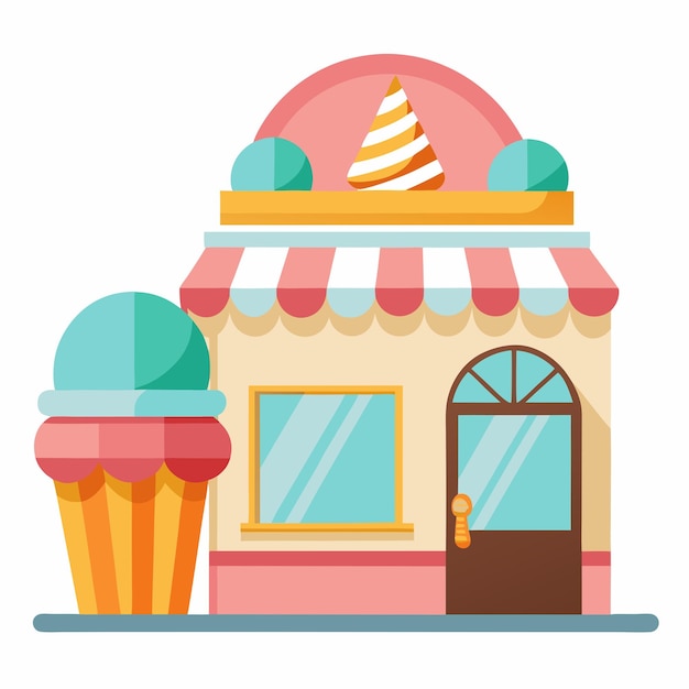 Vector charming vector design ice cream shop building sweet and inviting