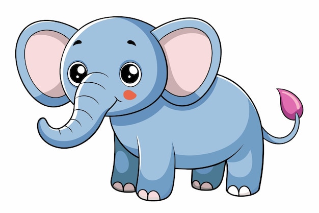 Vector a charming vector illustration of a cute elephant showcasing its playful demeanor and endearing features in a colorful design