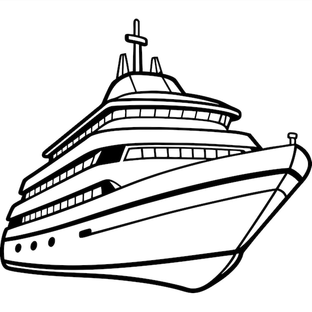 A charming yacht illustration for a kids coloring sheet