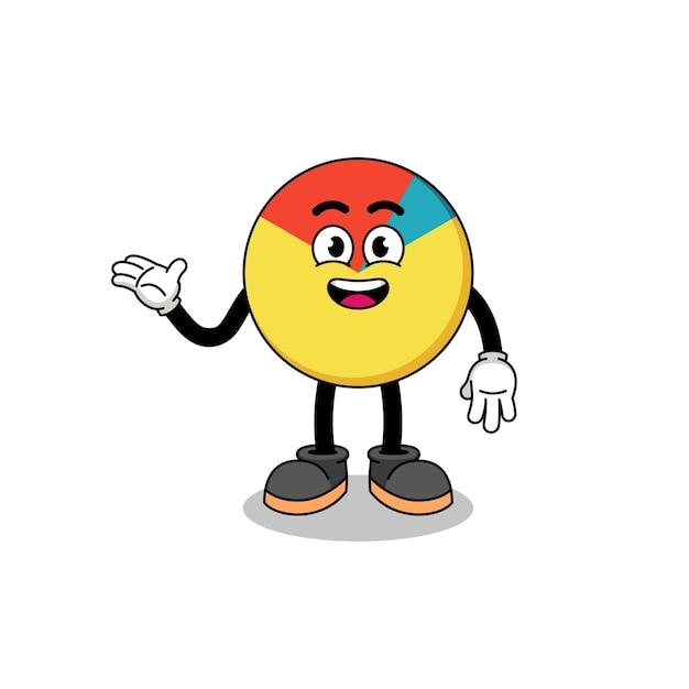 Chart cartoon with welcome pose character design