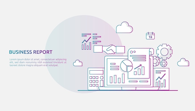 Chart document data report concept for business statistics, investment analysis, planning research and finance audit accounting with paper sheet, hands, magnifier, paperwork, charts, graphs element