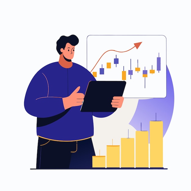 Vector chart graph business illustration