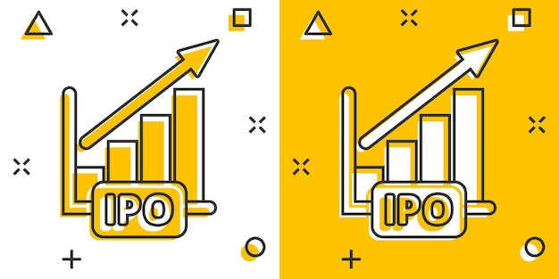 Chart graph icon in comic style Arrow grow cartoon vector illustration on white isolated background Analysis splash effect business concept