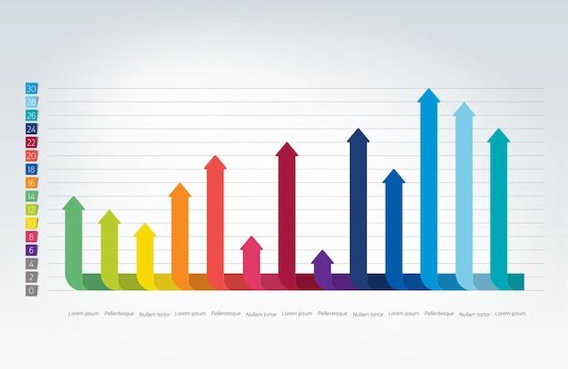 Chart graph scheme Simply color editable Infographics element Vector