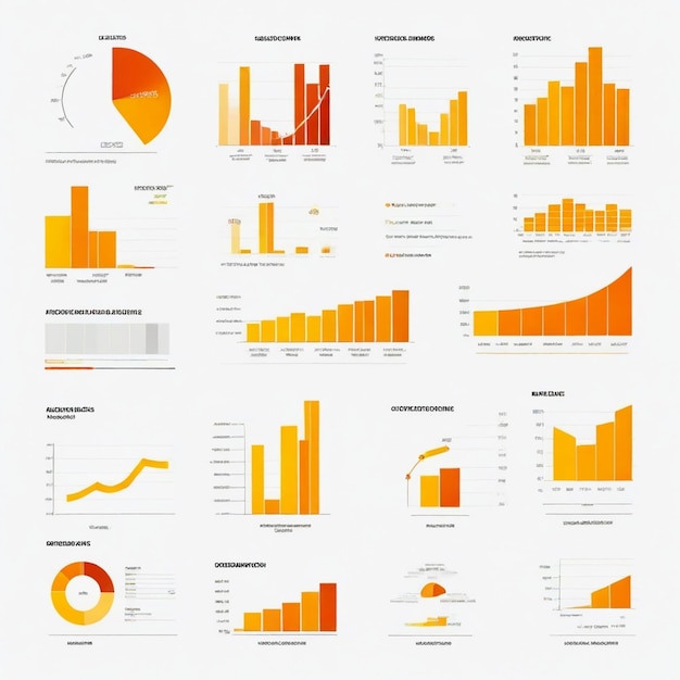 Vector a chart of graphs and charts with a chart that saysfinancial