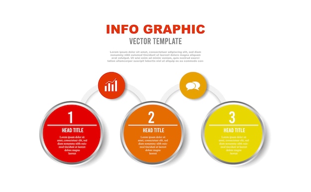 Chart Infographic element collection vector template Circle style 3d glow design