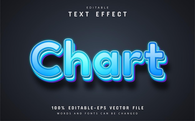 Chart text, editable 3d text effect