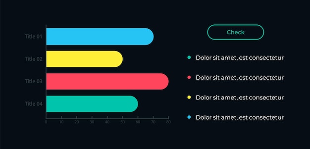 Chart with horizontal bars UI element template