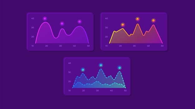 Vector charts ui elements kit