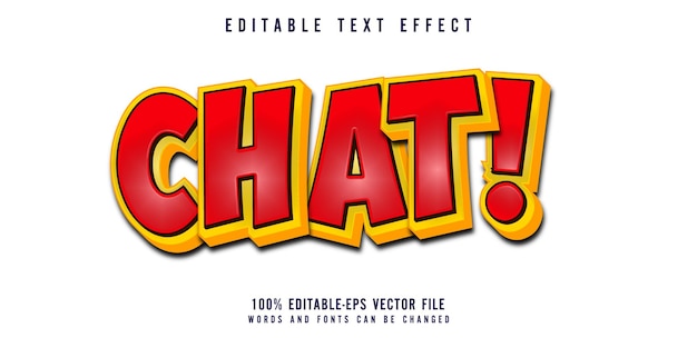 Chat! 3d Editable Text Effect With Background