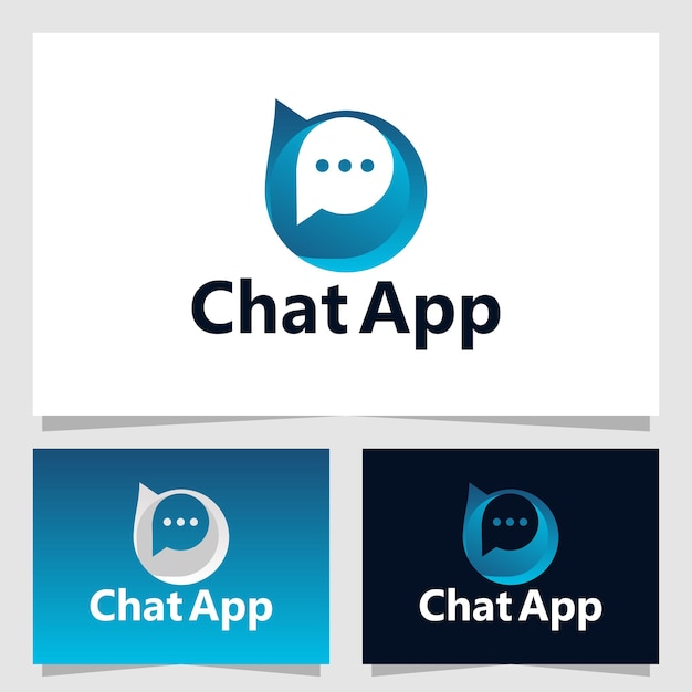 Vector chat app logo vector design template