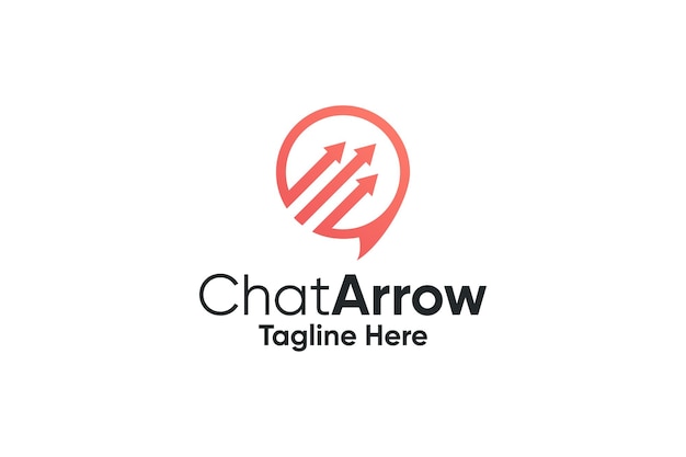 Chat arrow accounting symbol icon logo design