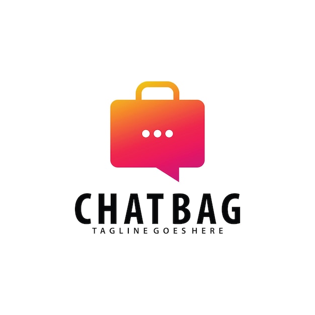 Chat Bag logo design template