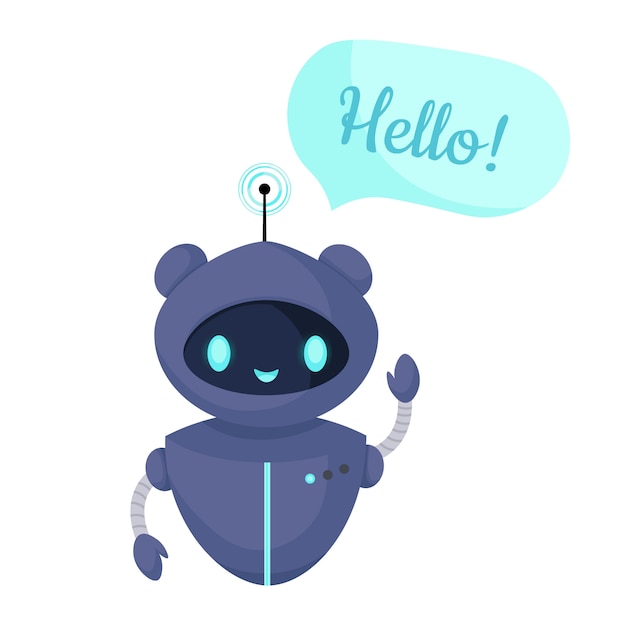 Chat bot robot isolated on white. Customer support service. Online consultation.