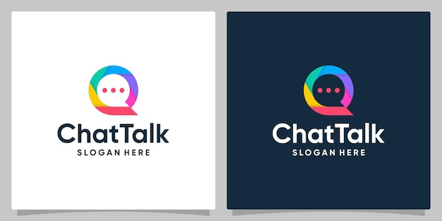 Chat bubble with colorful logo vector icon illustration