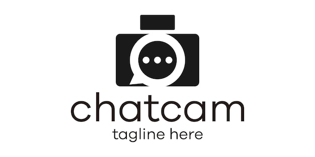 Chat and camera logo design icon vector illustration