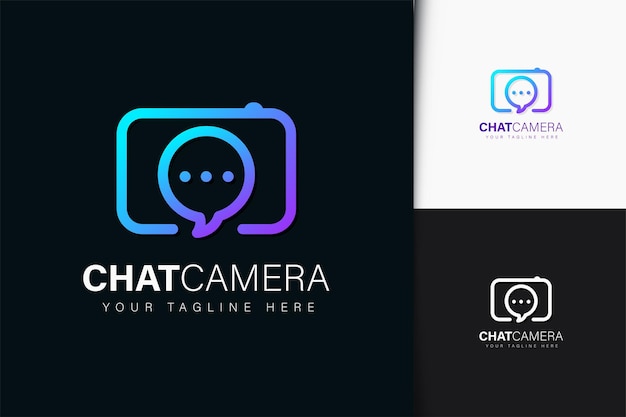 Chat camera logo design with gradient