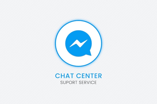 Chat center support service button with messenger icon design template