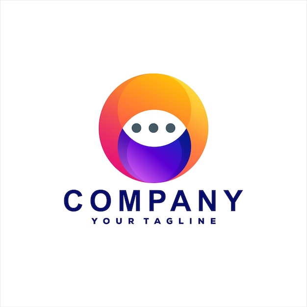 Chat color gradient logo design