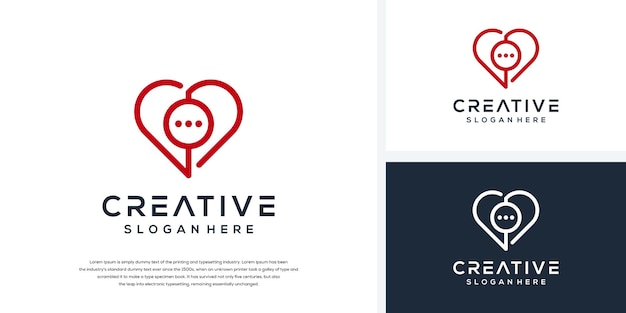 Chat heart logo design