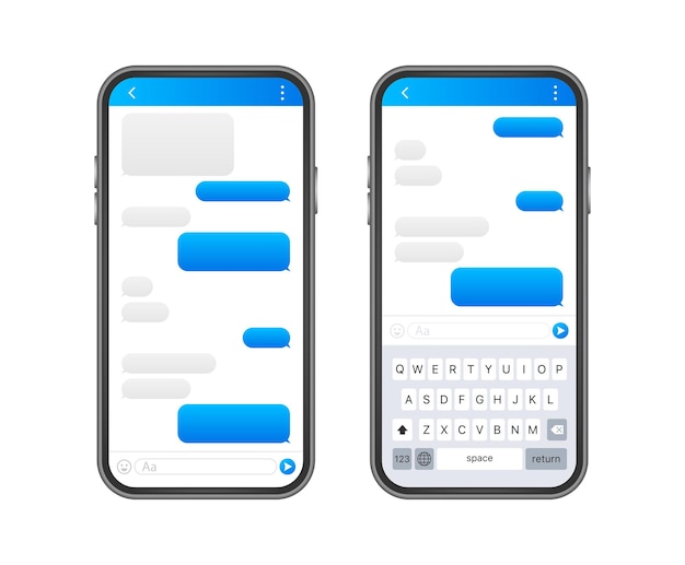 Chat Interface Application with Dialogue window Clean Mobile UI Design Concept Sms Messenger