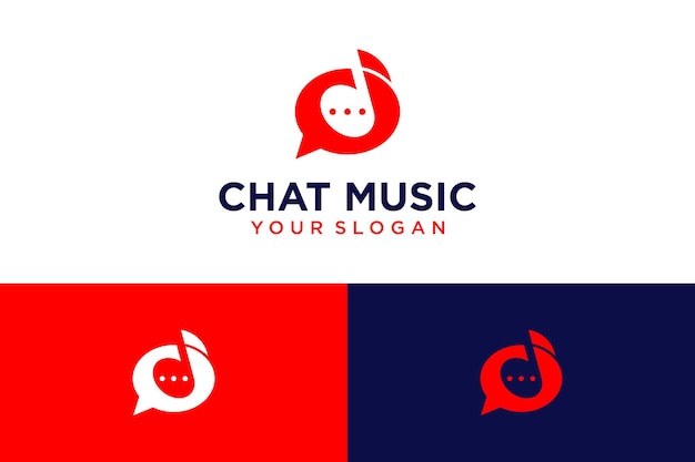 chat logo design with music or musical notes