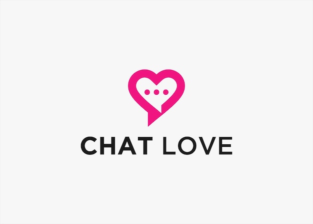 chat love logo design vector silhouette illustration