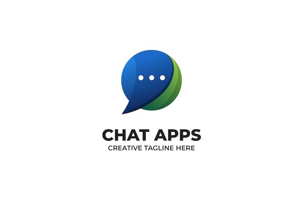 Vector chat message app technology gradient logo