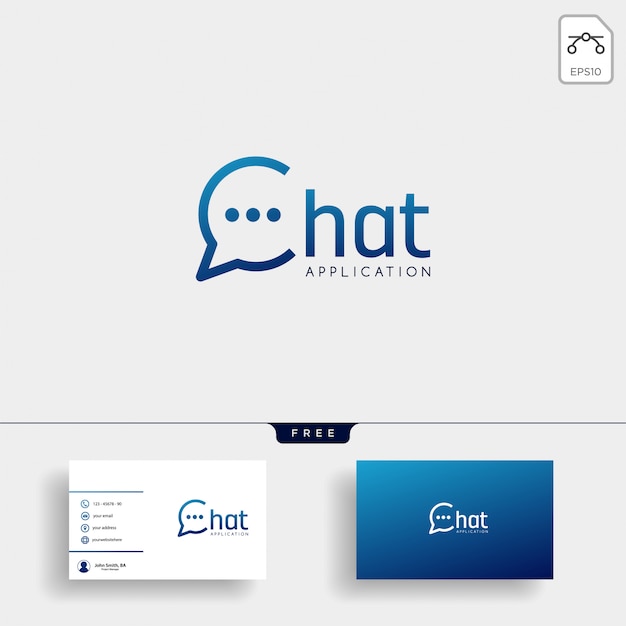 Chat, Message, speech, Conversation logo template with business card