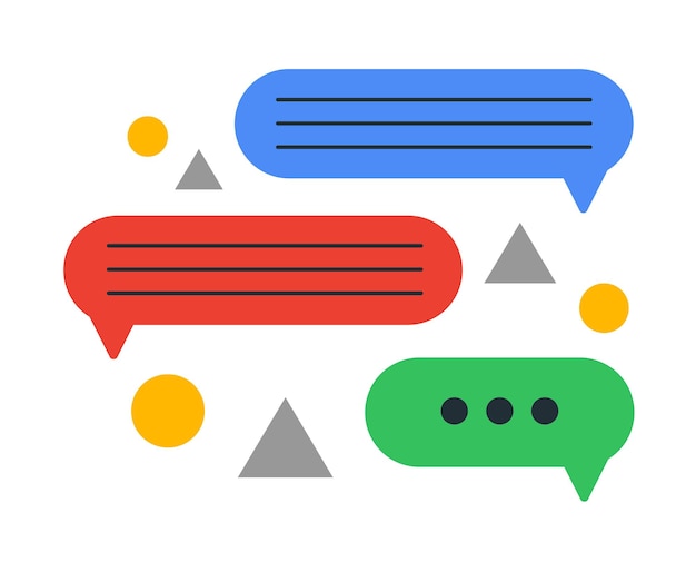 Chat in messengers balloons and icons for communication Vector illustration in white background