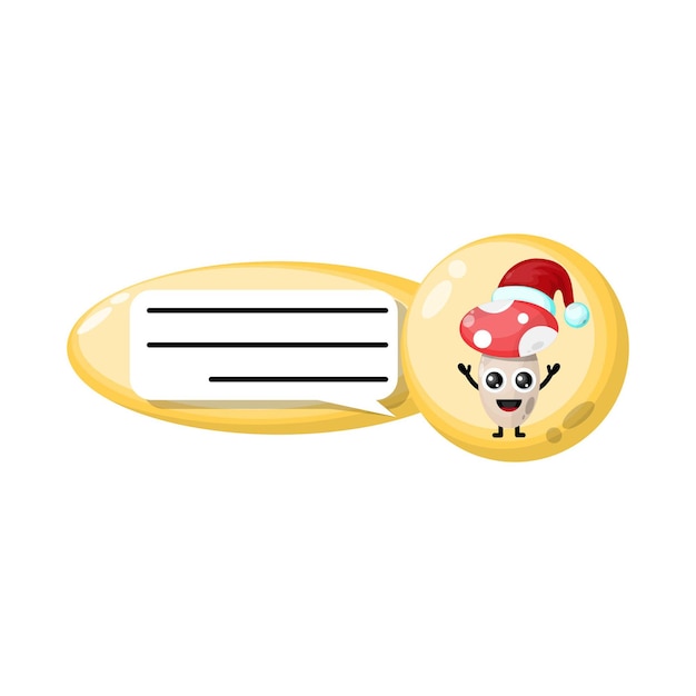 Chat mushroom christmas character cute logo