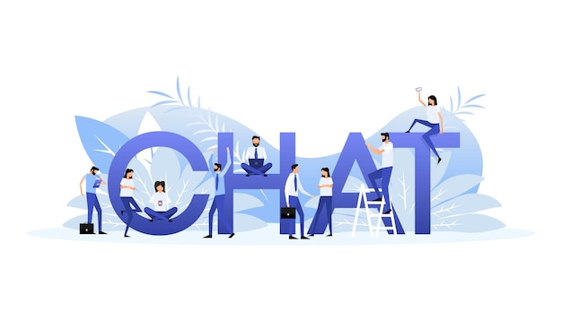 Chat people in flat style Flat icon Vector flat illustration Social media network