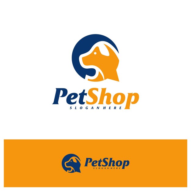 Chat Pet Logo Design Template Pet logo concept vector Emblem Creative Symbol Icon