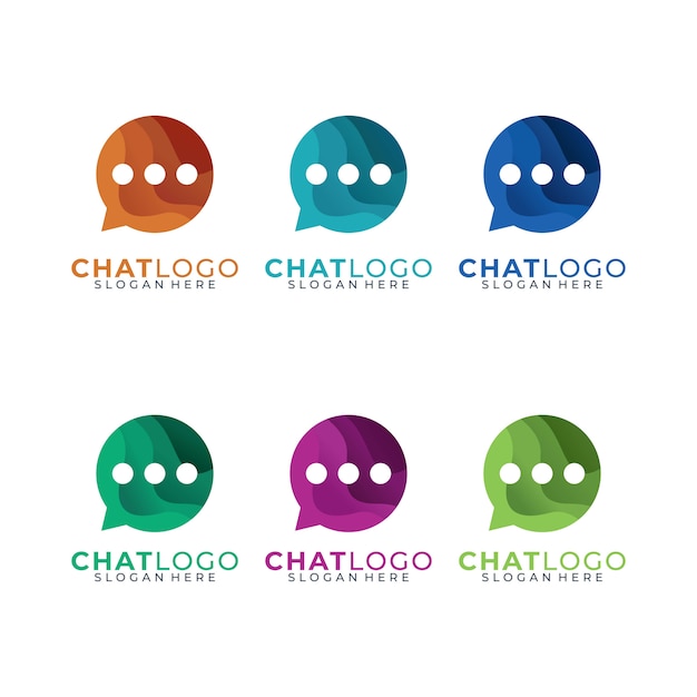 chat , talk colorfull logo design set