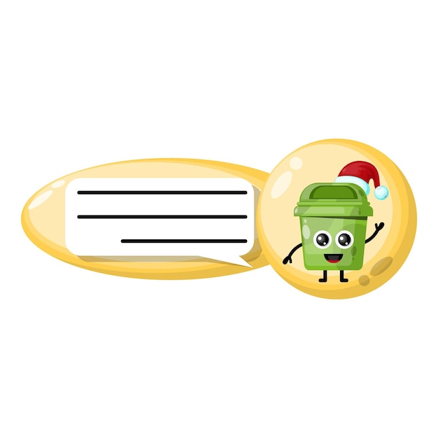 Chat trash box christmas character cute logo