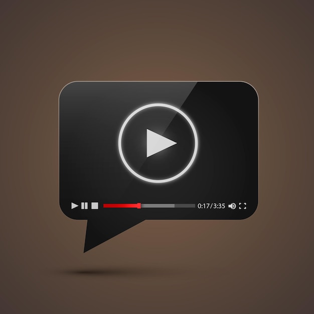 Chat video frame flat icon, Black object design element. Vector illustration