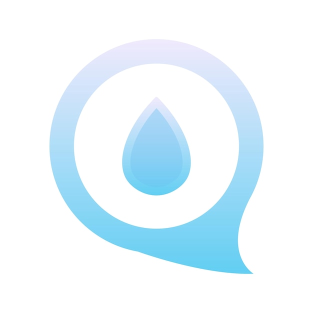 Chat water gradient logo design template icon