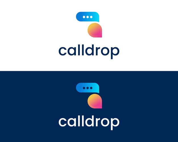 Chat with drop sign modern business logo design