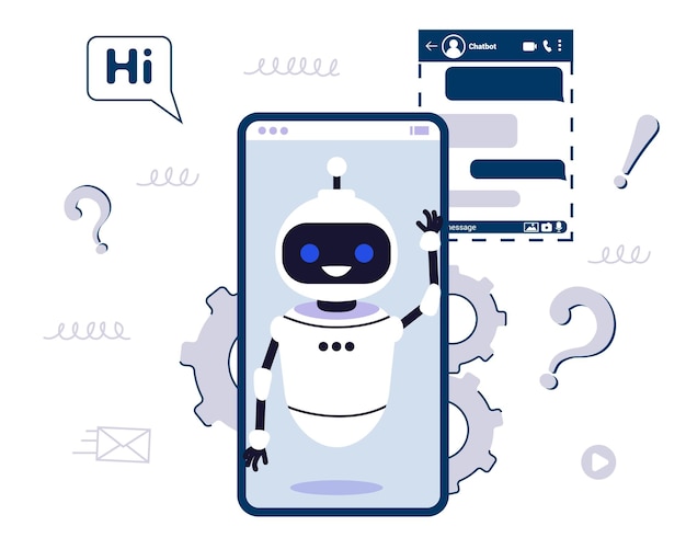 Chatbot AI robot assistant for user correspondence