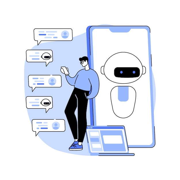 Chatbot assistant isolated cartoon vector illustrations