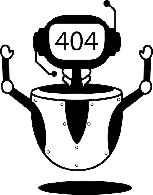 Chatbot not found error 404 concept HTTP 404 server outage vector icon design chatterbot