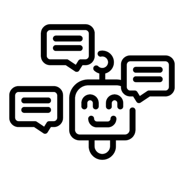 Vector chatbot sending messages icon ai communication symbol