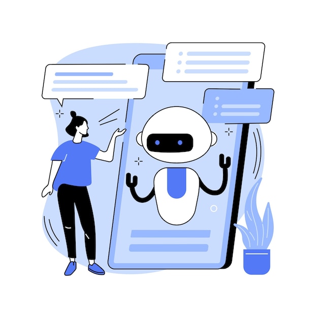 Chatbot virtual assistant abstract concept vector illustration