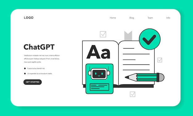 ChatGPT web banner or landing page Online communication with artificial