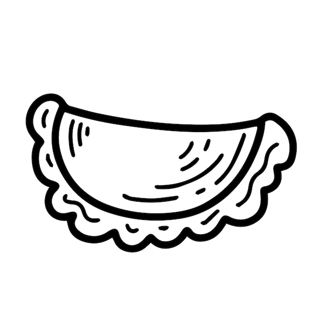 Cheburek empanada doodle vector illustration