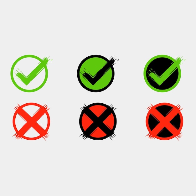 Check and cross vector image icon design