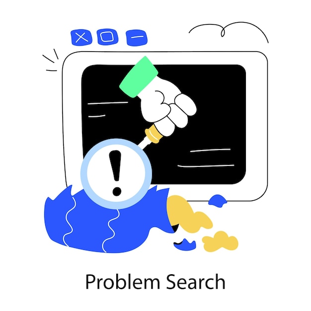 Check doodle mini illustration of problem search